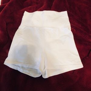 American Apparel High Waisted White Spandex Shorts